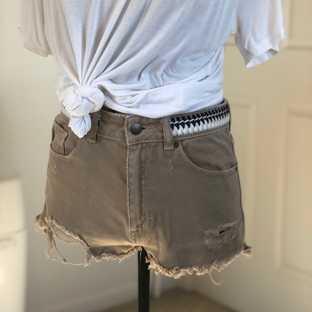 Tribal detailed cut off shorts